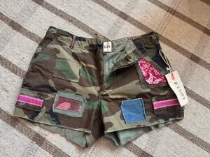 Riley Vintage Army Fatigue Camo Cut Off Repurposed Shorts Medium Women’s